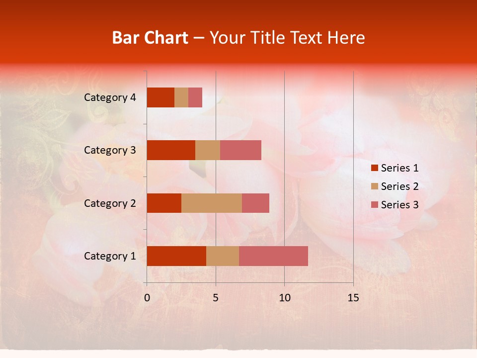 Pink Tulips On Orange Grunge Paper Page Background With Damaged Edges And Rich Texture PowerPoint Template