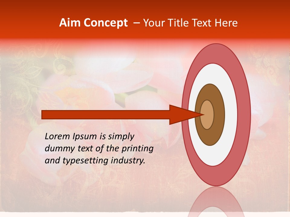 Pink Tulips On Orange Grunge Paper Page Background With Damaged Edges And Rich Texture PowerPoint Template