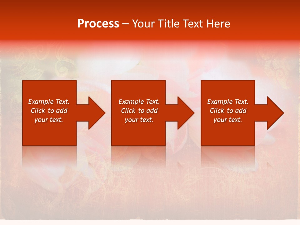 Pink Tulips On Orange Grunge Paper Page Background With Damaged Edges And Rich Texture PowerPoint Template