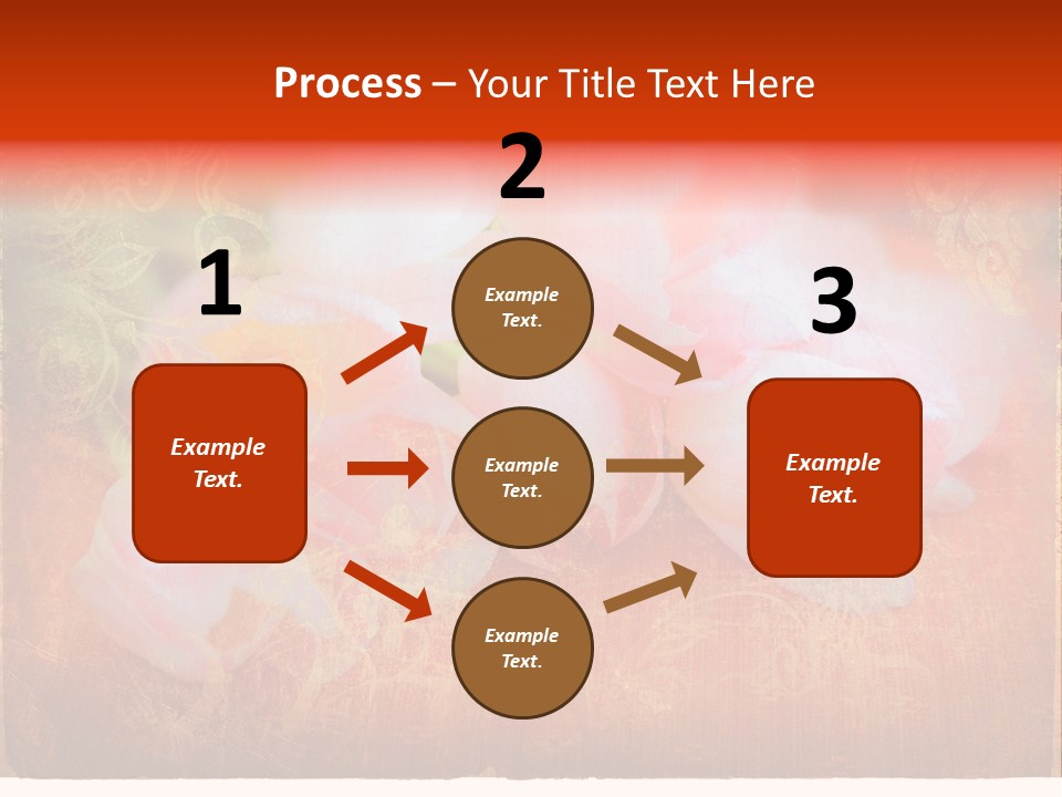 Pink Tulips On Orange Grunge Paper Page Background With Damaged Edges And Rich Texture PowerPoint Template