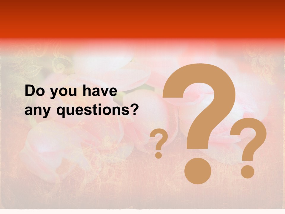 Pink Tulips On Orange Grunge Paper Page Background With Damaged Edges And Rich Texture PowerPoint Template