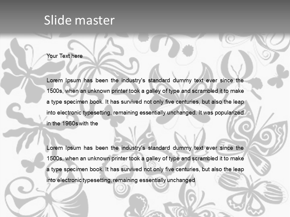 Many Black And White Butterflies - Vector Stock Vector Illustration: PowerPoint Template