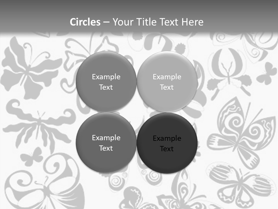 Many Black And White Butterflies - Vector Stock Vector Illustration: PowerPoint Template