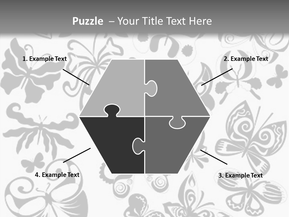 Many Black And White Butterflies - Vector Stock Vector Illustration: PowerPoint Template