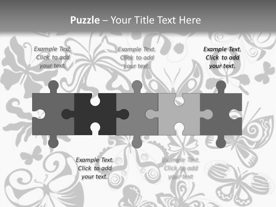 Many Black And White Butterflies - Vector Stock Vector Illustration: PowerPoint Template