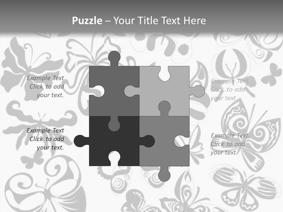 Many Black And White Butterflies - Vector Stock Vector Illustration: PowerPoint Template