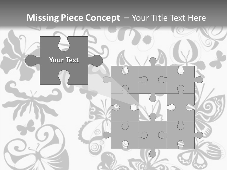 Many Black And White Butterflies - Vector Stock Vector Illustration: PowerPoint Template