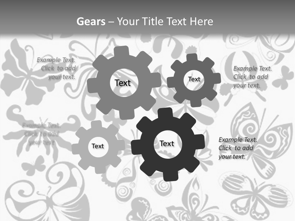 Many Black And White Butterflies - Vector Stock Vector Illustration: PowerPoint Template