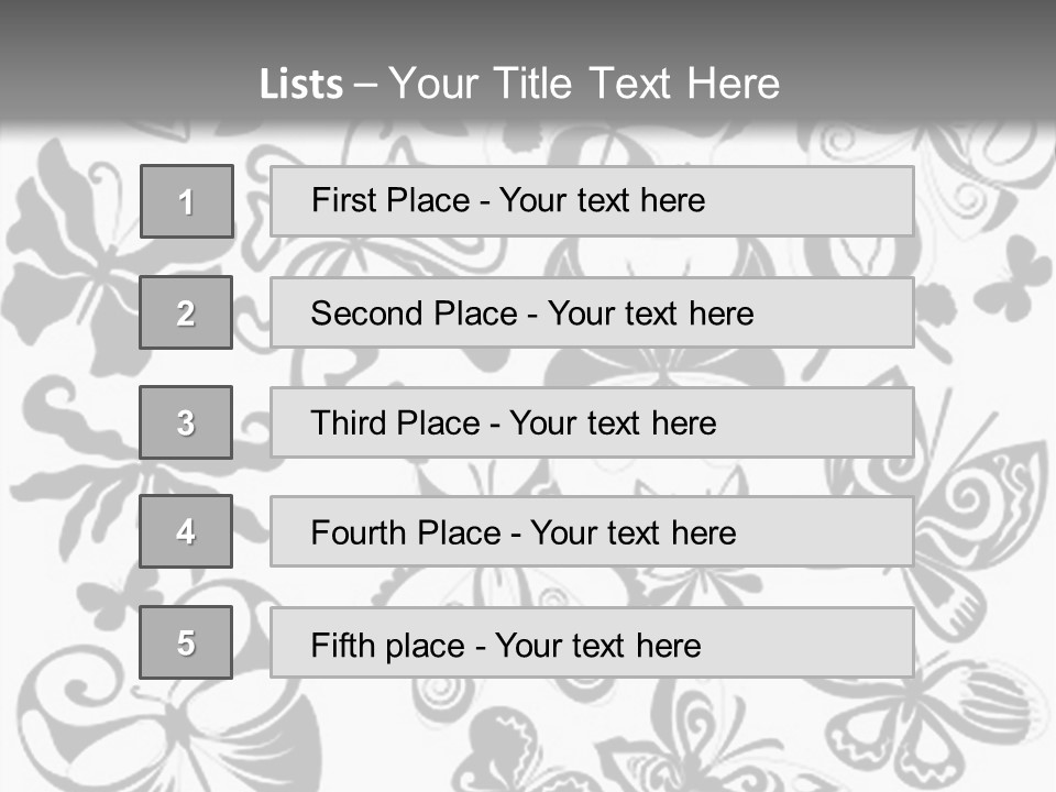 Many Black And White Butterflies - Vector Stock Vector Illustration: PowerPoint Template