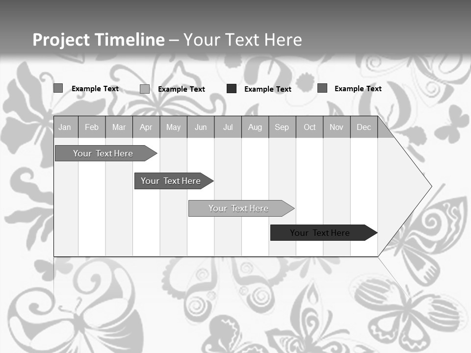 Many Black And White Butterflies - Vector Stock Vector Illustration: PowerPoint Template