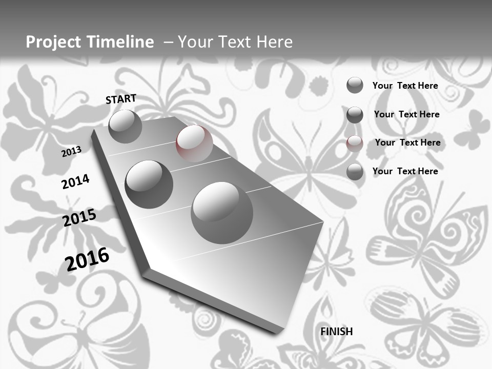 Many Black And White Butterflies - Vector Stock Vector Illustration: PowerPoint Template