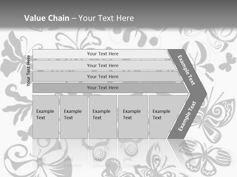 Many Black And White Butterflies - Vector Stock Vector Illustration: PowerPoint Template