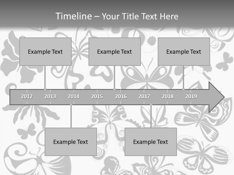 Many Black And White Butterflies - Vector Stock Vector Illustration: PowerPoint Template