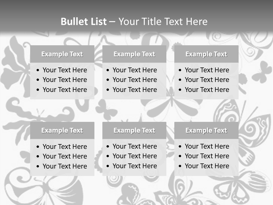 Many Black And White Butterflies - Vector Stock Vector Illustration: PowerPoint Template