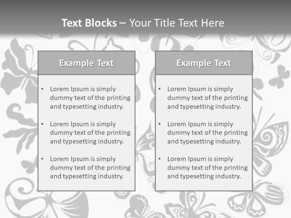 Many Black And White Butterflies - Vector Stock Vector Illustration: PowerPoint Template