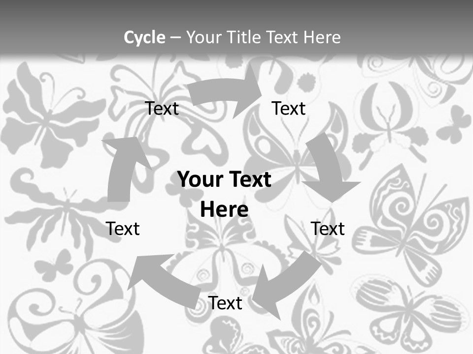 Many Black And White Butterflies - Vector Stock Vector Illustration: PowerPoint Template