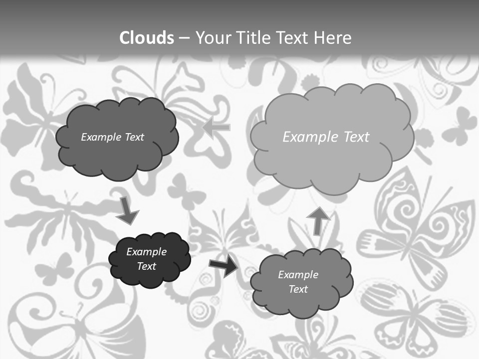 Many Black And White Butterflies - Vector Stock Vector Illustration: PowerPoint Template