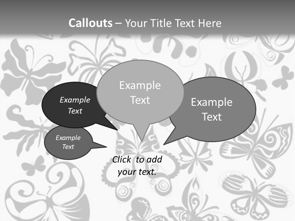 Many Black And White Butterflies - Vector Stock Vector Illustration: PowerPoint Template