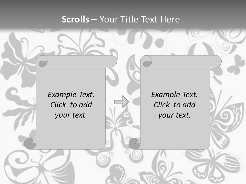 Many Black And White Butterflies - Vector Stock Vector Illustration: PowerPoint Template