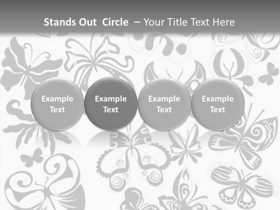 Many Black And White Butterflies - Vector Stock Vector Illustration: PowerPoint Template