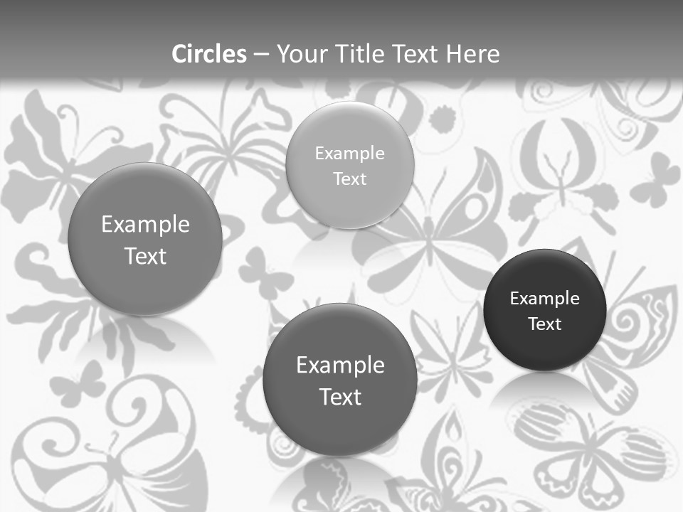 Many Black And White Butterflies - Vector Stock Vector Illustration: PowerPoint Template