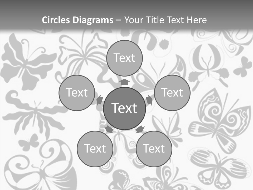 Many Black And White Butterflies - Vector Stock Vector Illustration: PowerPoint Template