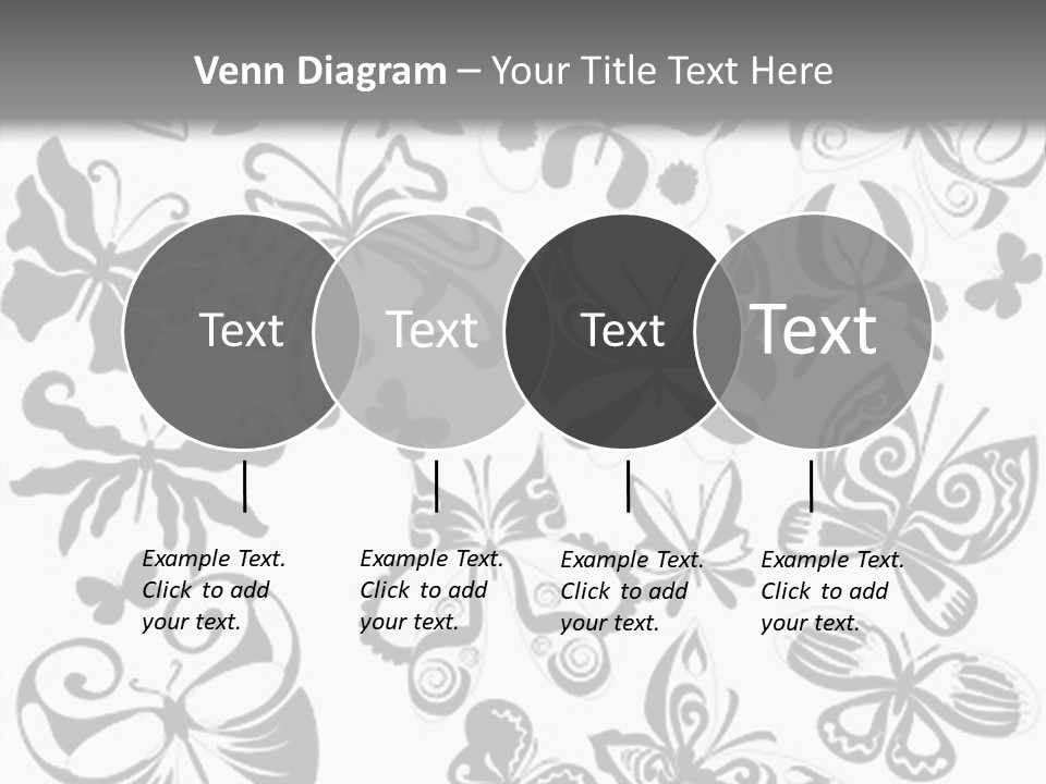 Many Black And White Butterflies - Vector Stock Vector Illustration: PowerPoint Template