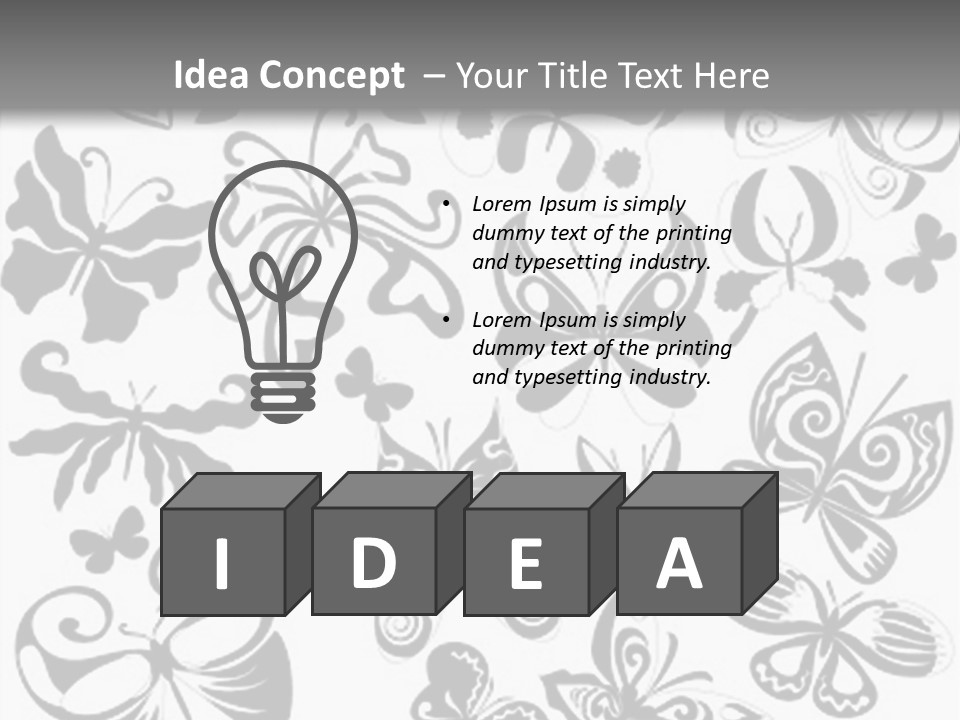 Many Black And White Butterflies - Vector Stock Vector Illustration: PowerPoint Template