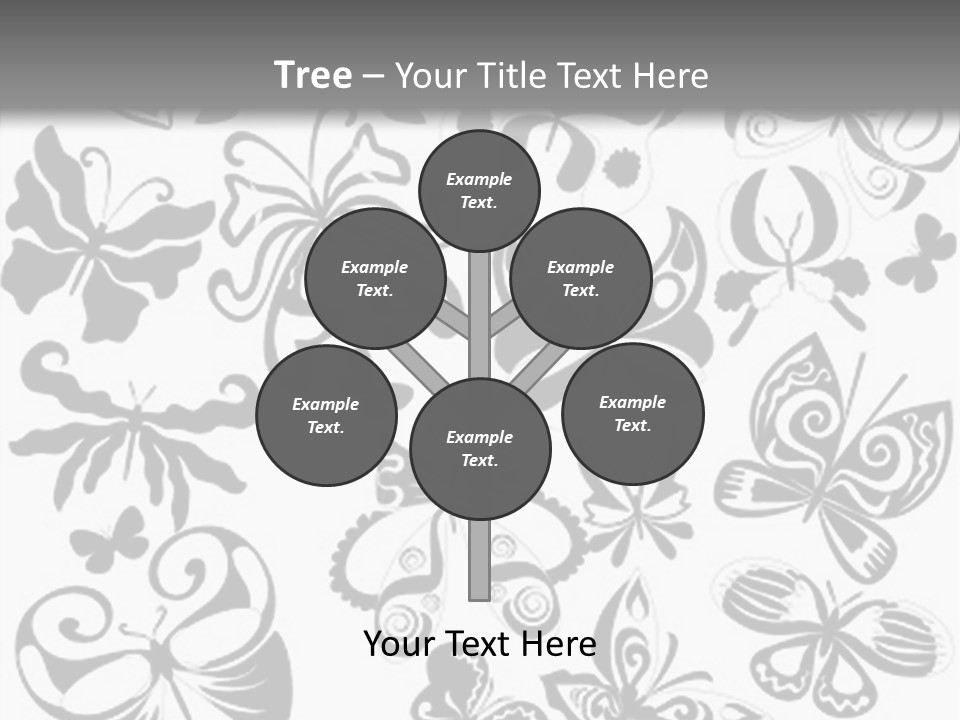 Many Black And White Butterflies - Vector Stock Vector Illustration: PowerPoint Template