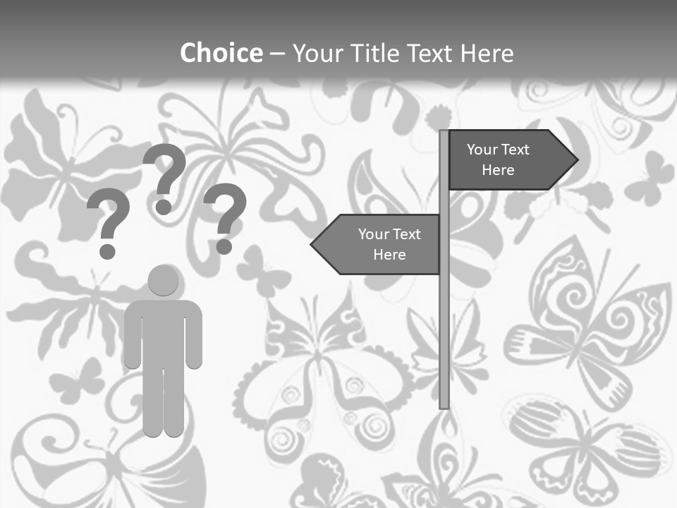 Many Black And White Butterflies - Vector Stock Vector Illustration: PowerPoint Template