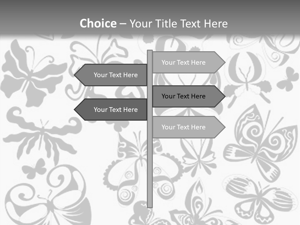 Many Black And White Butterflies - Vector Stock Vector Illustration: PowerPoint Template