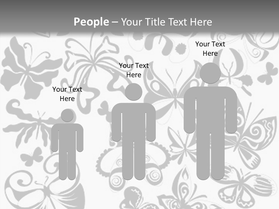 Many Black And White Butterflies - Vector Stock Vector Illustration: PowerPoint Template