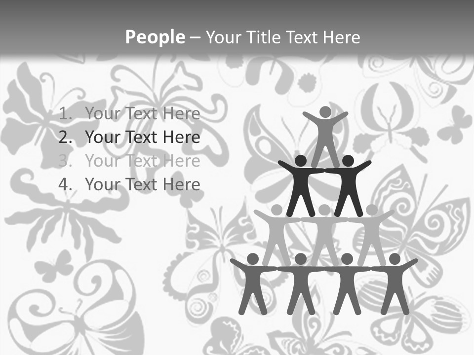 Many Black And White Butterflies - Vector Stock Vector Illustration: PowerPoint Template