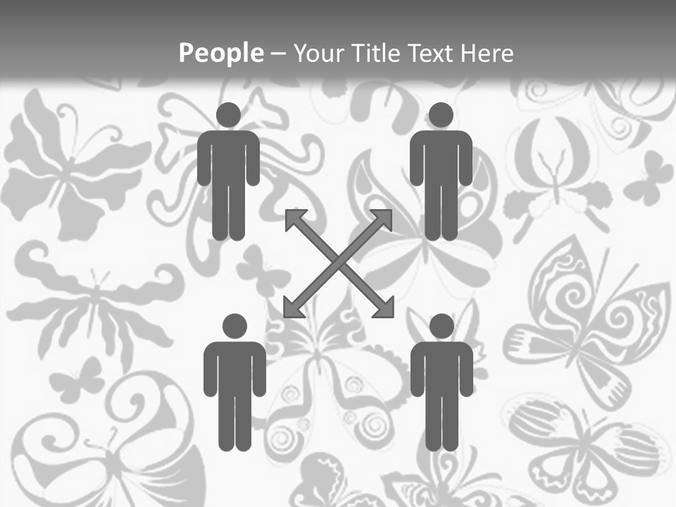 Many Black And White Butterflies - Vector Stock Vector Illustration: PowerPoint Template