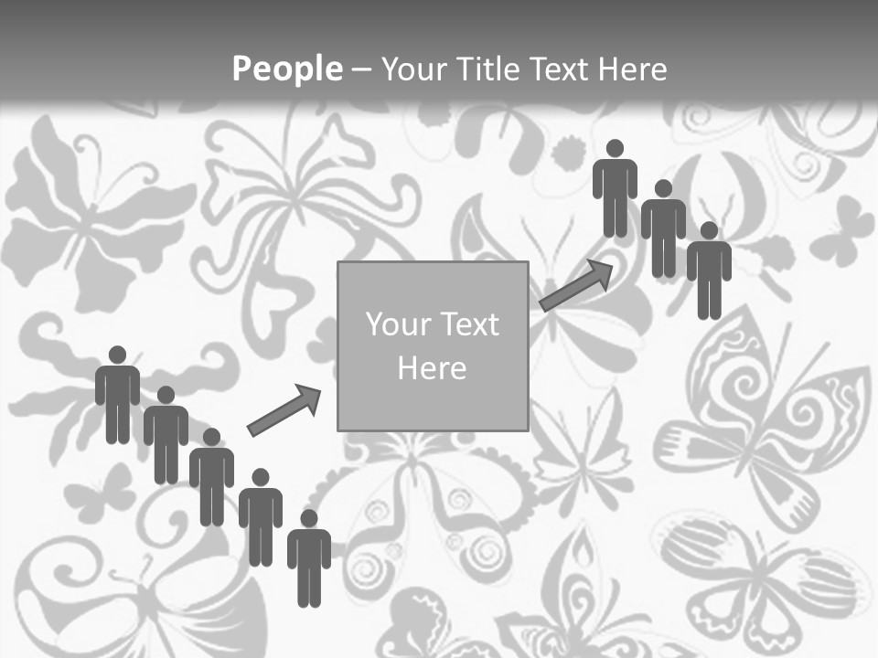 Many Black And White Butterflies - Vector Stock Vector Illustration: PowerPoint Template