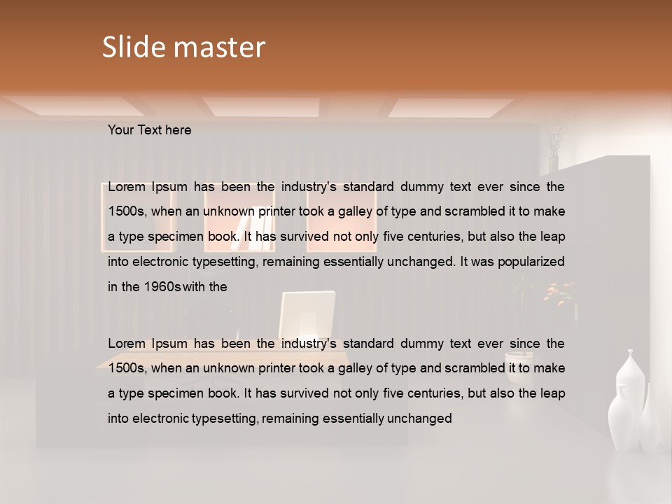 The Modern Office Interior Design (3D Render) PowerPoint Template