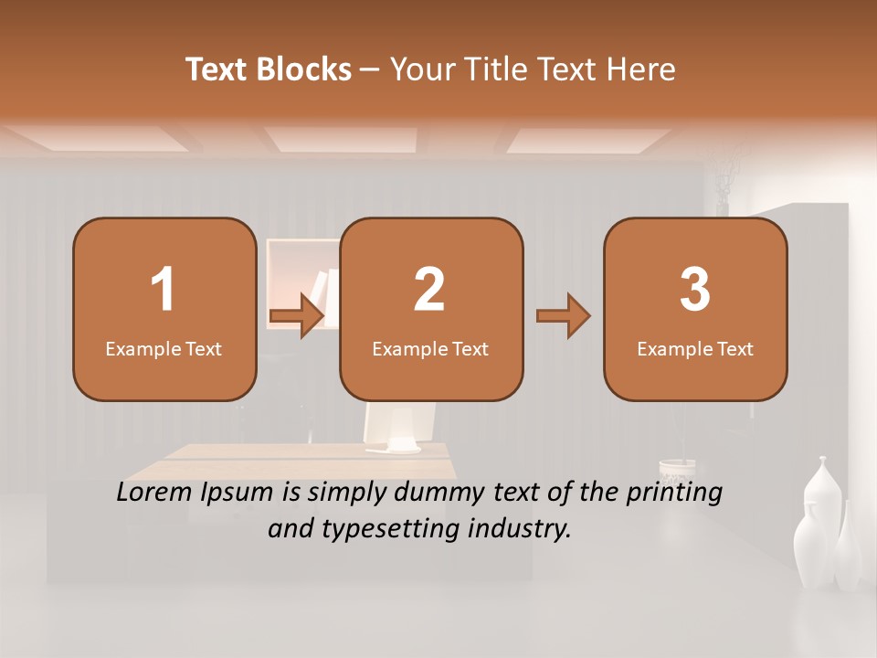 The Modern Office Interior Design (3D Render) PowerPoint Template