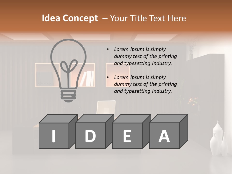 The Modern Office Interior Design (3D Render) PowerPoint Template
