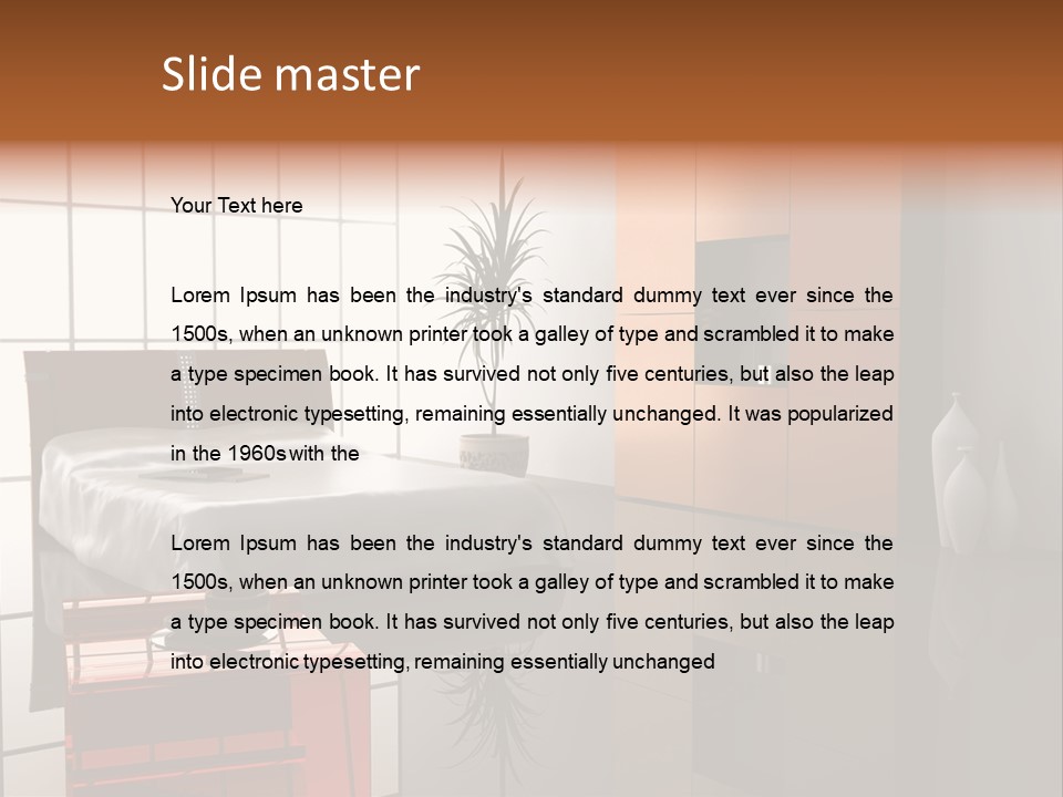 Modern Bedroom Interior Design (Computer - Generated Image) PowerPoint Template