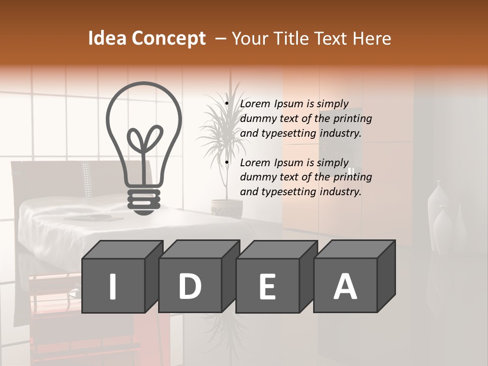Modern Bedroom Interior Design (Computer - Generated Image) PowerPoint Template