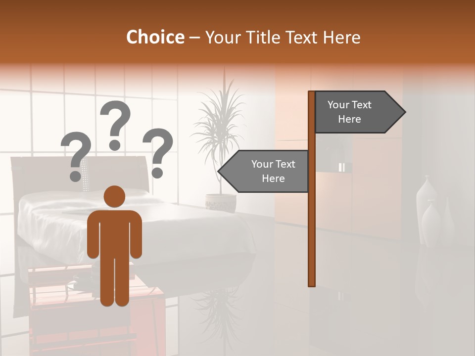 Modern Bedroom Interior Design (Computer - Generated Image) PowerPoint Template