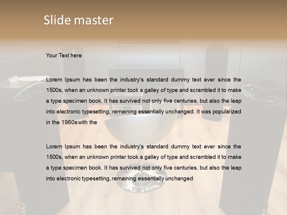 Home Theater 4 Focus On Chair PowerPoint Template