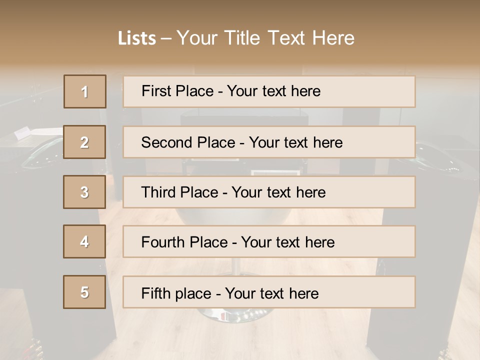 Home Theater 4 Focus On Chair PowerPoint Template