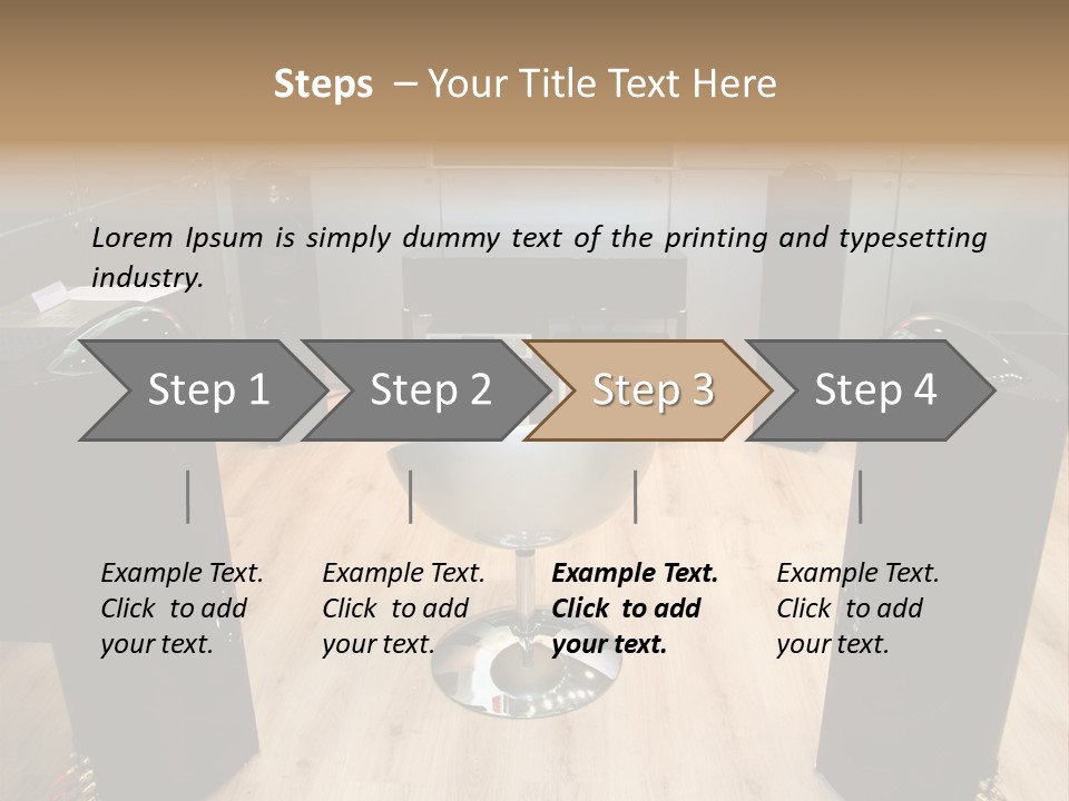 Home Theater 4 Focus On Chair PowerPoint Template