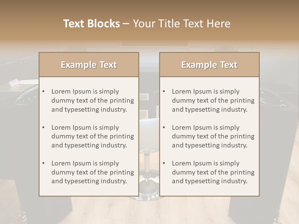 Home Theater 4 Focus On Chair PowerPoint Template