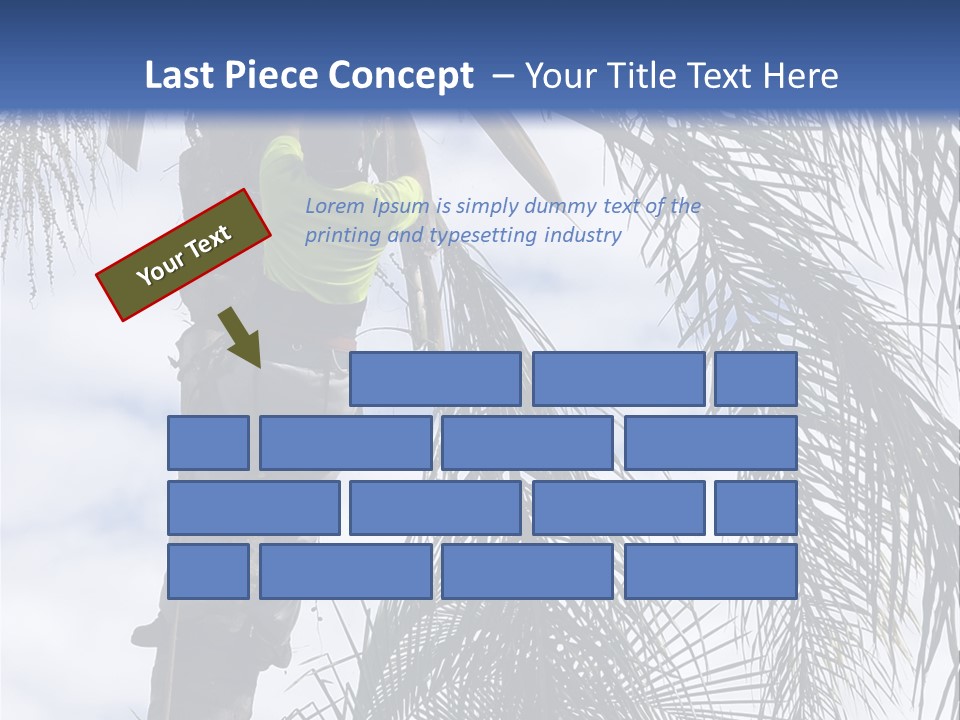 A Man In A Tree Trimming A Palm Tree PowerPoint Template