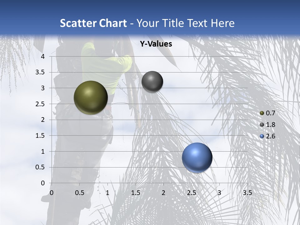 A Man In A Tree Trimming A Palm Tree PowerPoint Template