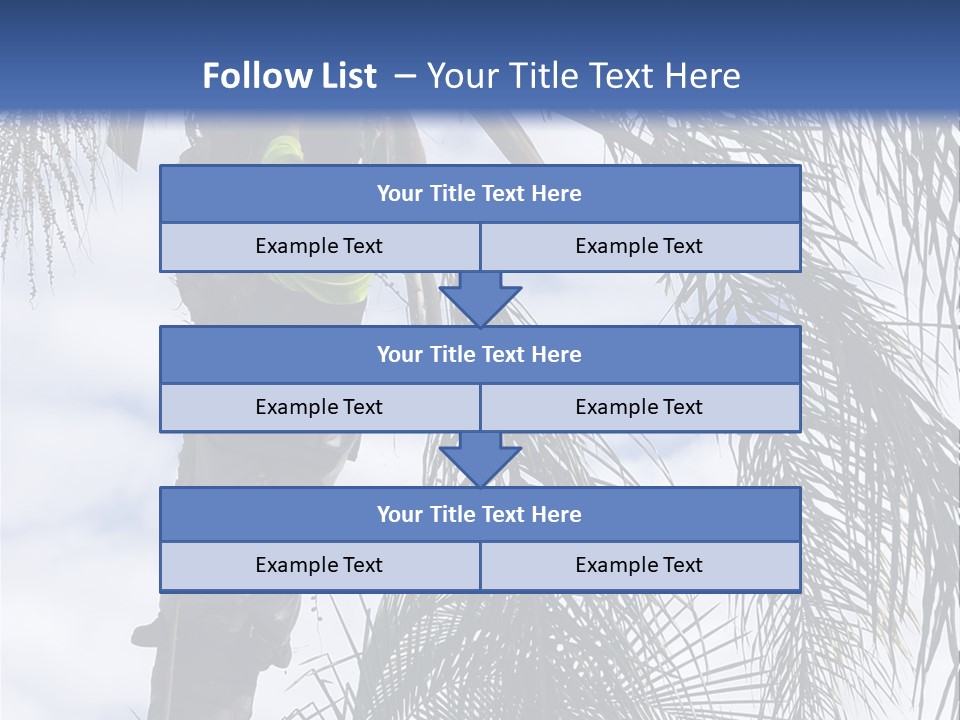 A Man In A Tree Trimming A Palm Tree PowerPoint Template