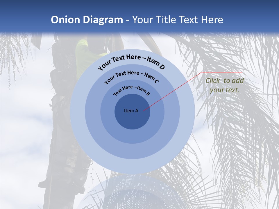 A Man In A Tree Trimming A Palm Tree PowerPoint Template