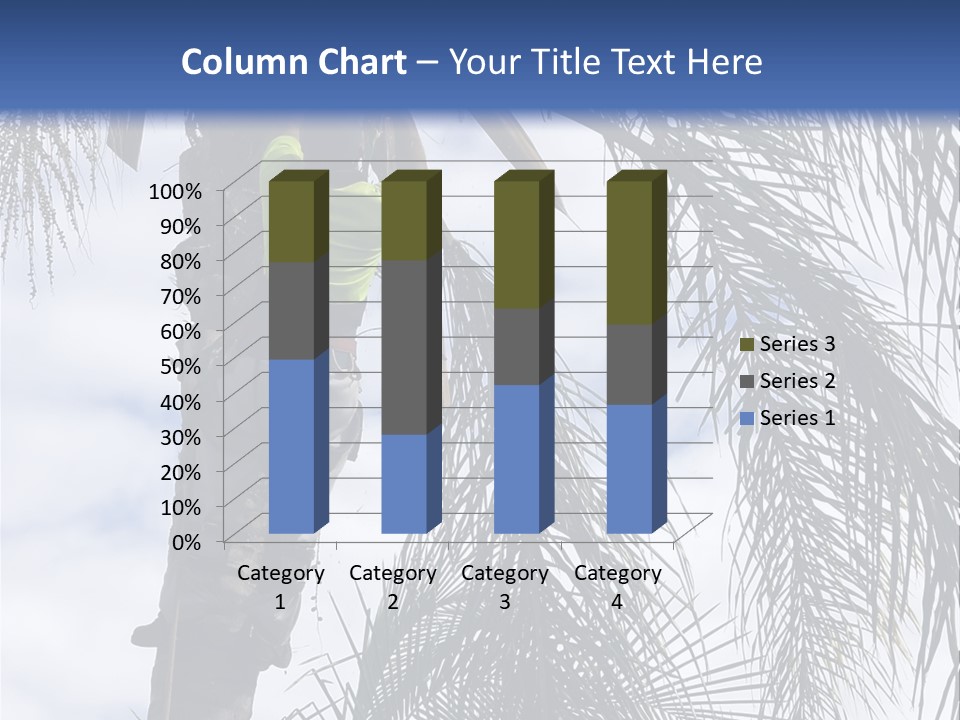 A Man In A Tree Trimming A Palm Tree PowerPoint Template